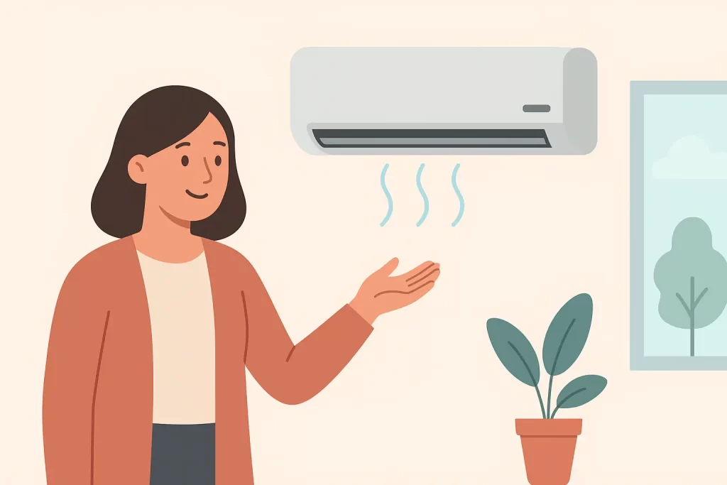 Homeowner evaluating air conditioning options for their home