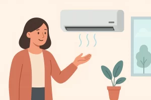 Homeowner evaluating air conditioning options for their home